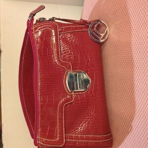 Liz Claiborne red alligator purse